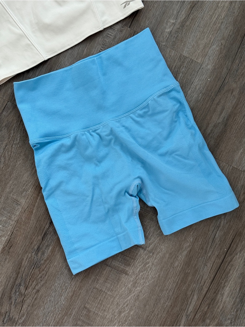Light Blue High-Waist Seamless Bike Shorts